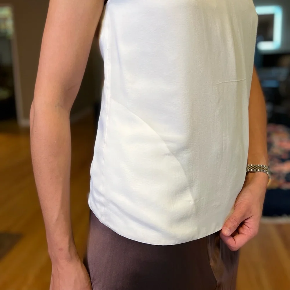 Genuine Giorgio Armani runway couture 100% silk reversible white top - Picture 6 of 15